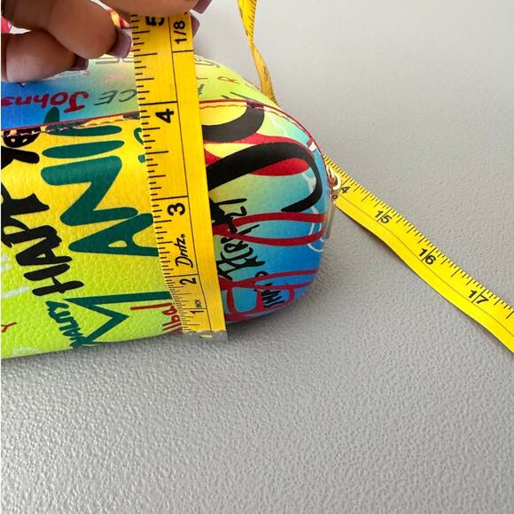Neon Colors Graffiti Print Small Crossbody/Handbag, Structured, Versitile - Picture 7 of 9